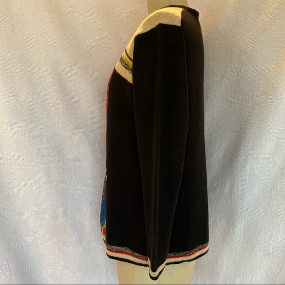 Diane Freis M/L cashmere/wool jacquard sweater - Picture 4 of 8